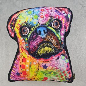 LiLiPi Pillow Multicolor Colorful Neon Tie Dye Dog Pug‎ Realistic Soft Throw